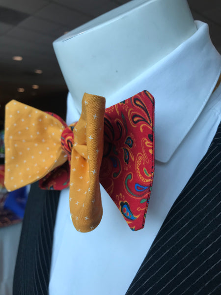 Orange dots with Red and Orange paisley print