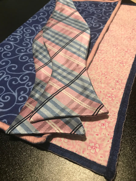 Pink and Powder Blue Bowtie Set