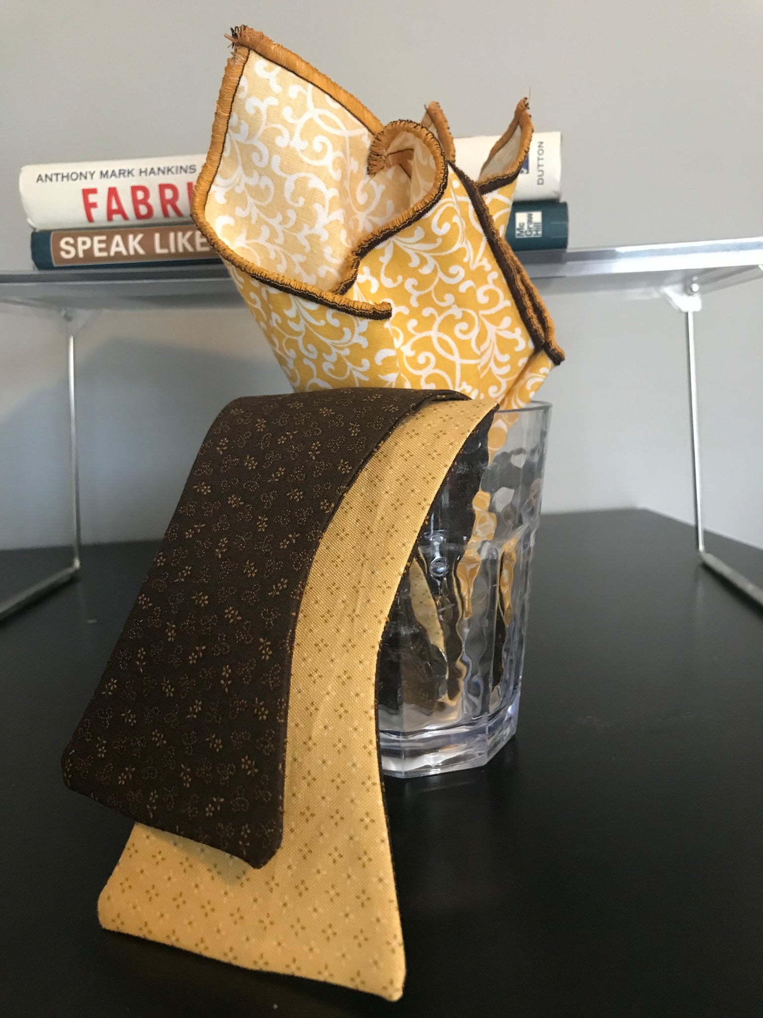 Brown and Gold Bowtie Set