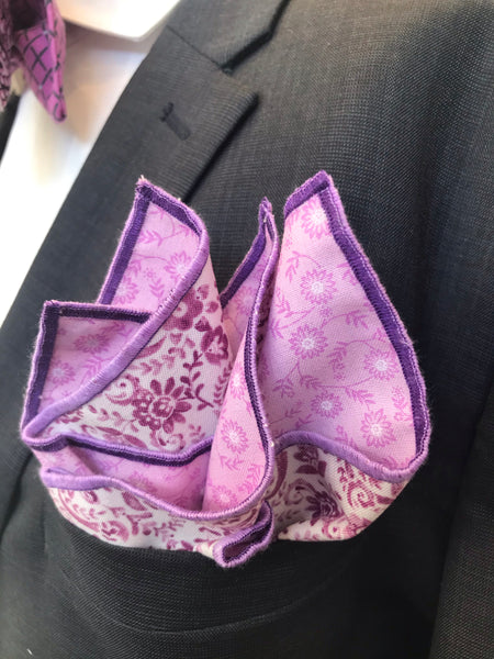 PURPLE PAISLEY PRINT HANDMADE BOWTIE