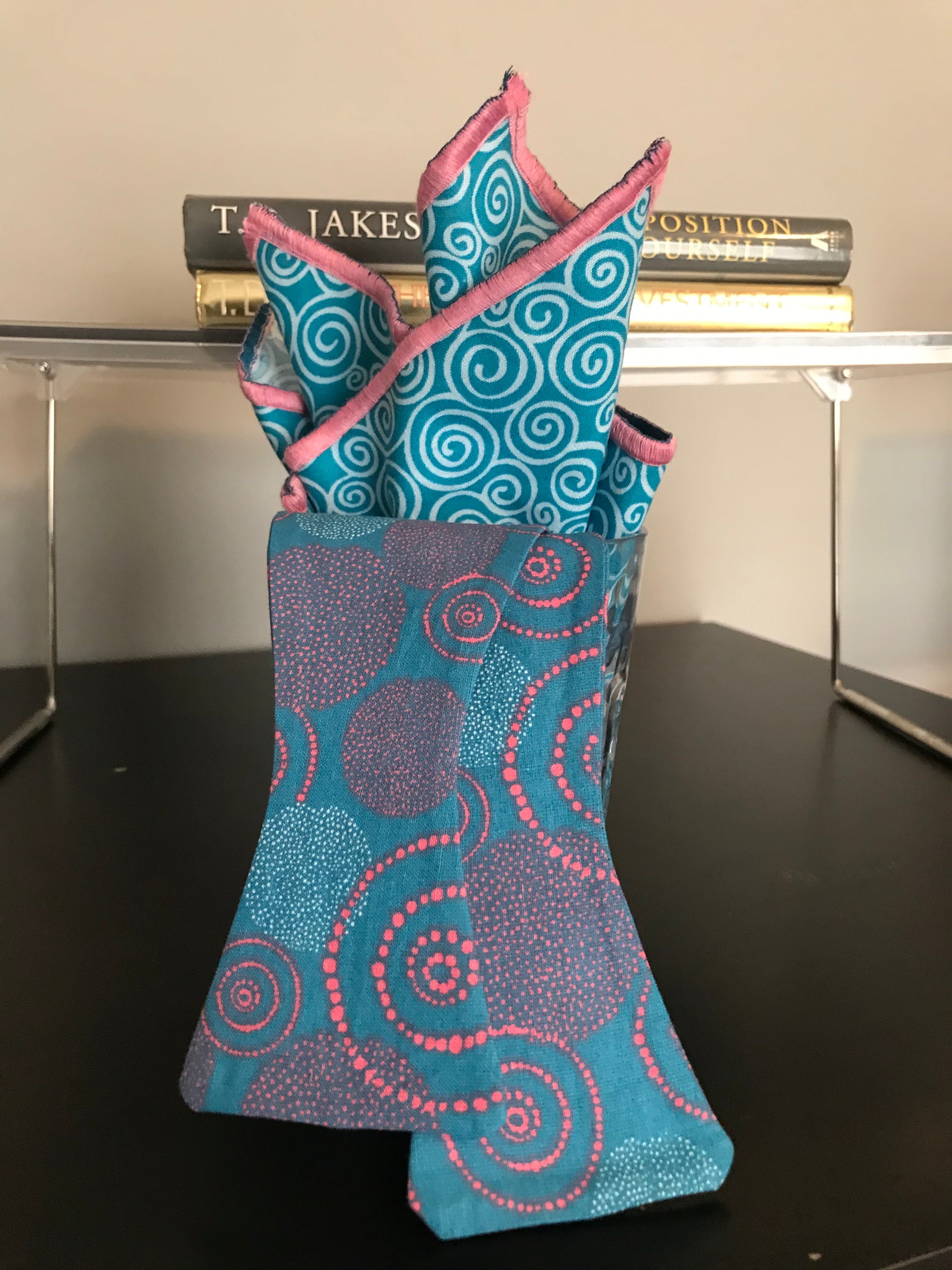 Pink and Teal Bowtie Set
