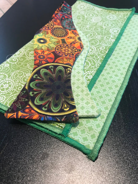 Multi Print and Green BowtieSet