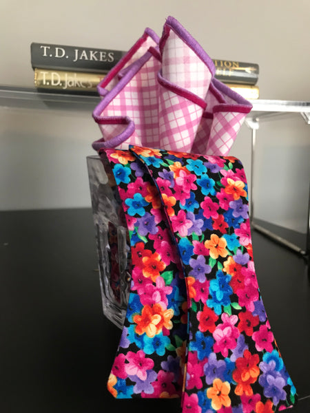 Multi color print Bowtie Set