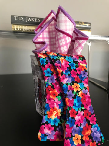 Multi color print Bowtie Set