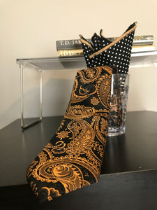 Black and gold Tie Set
