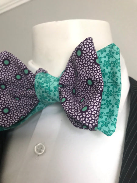 Teal Print with Purple and Teal dots