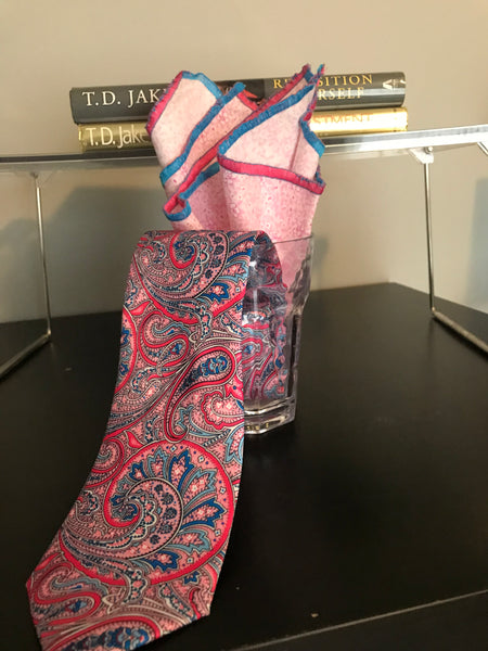 Pink paisley Tie  Set