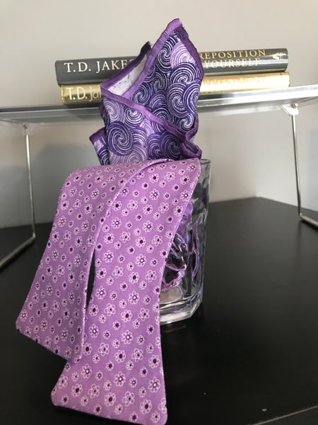 Lavender print Bowtie Set