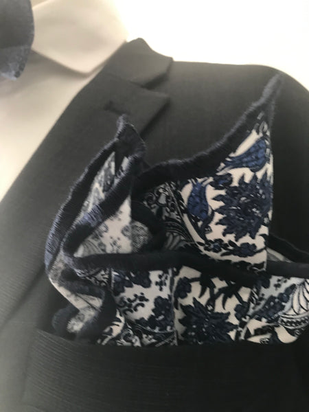Blue check and Blue Dot Print Bowtie Set