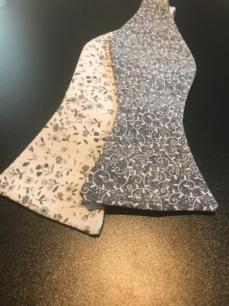 Grey Print Bowtie Set