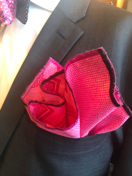 PINK AND BLACK PRINT HANDMADE BOWTIE