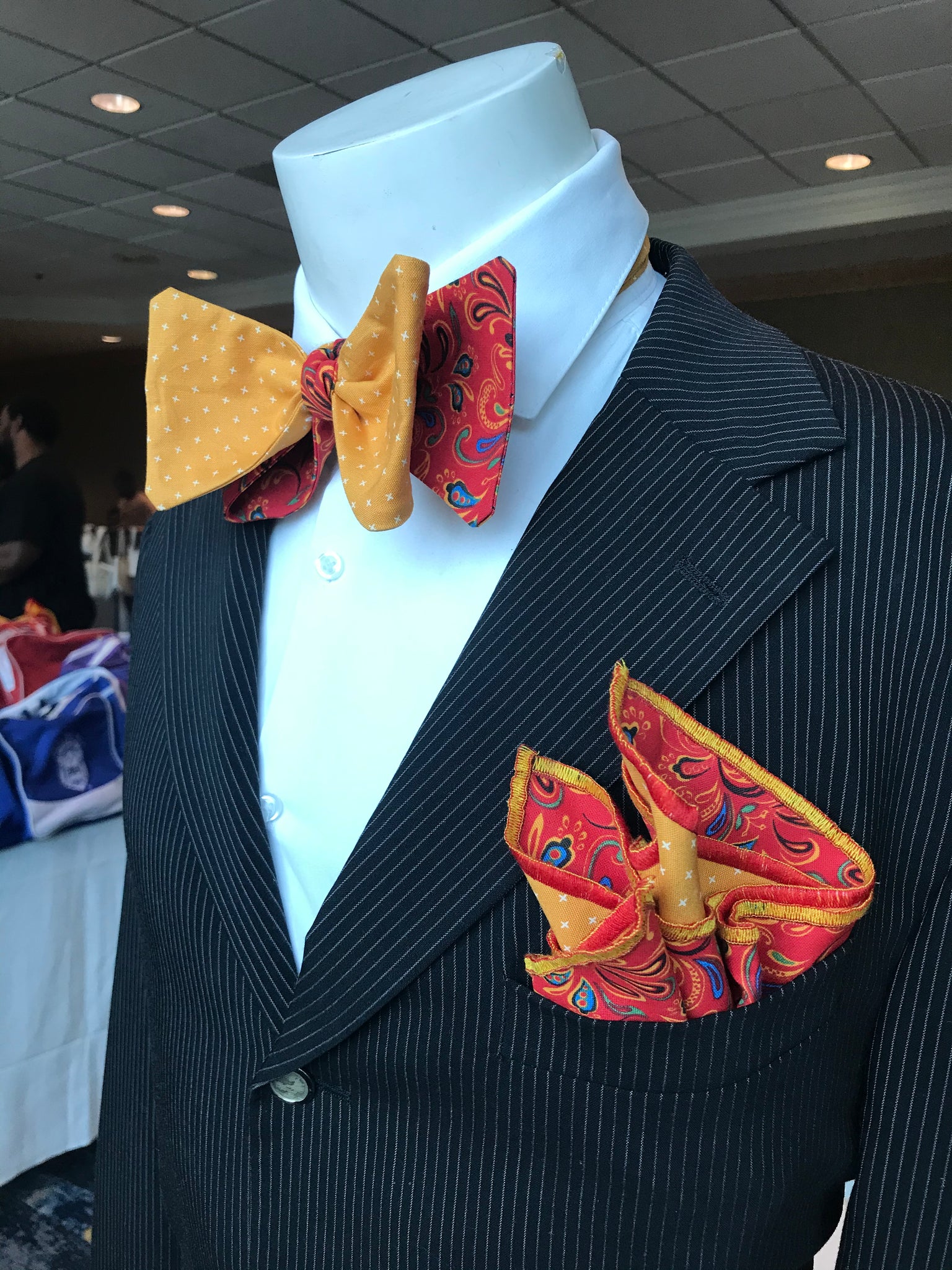 Orange dots with Red and Orange paisley print