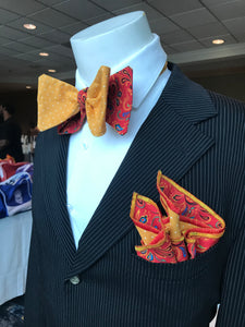 Orange dots with Red and Orange paisley print