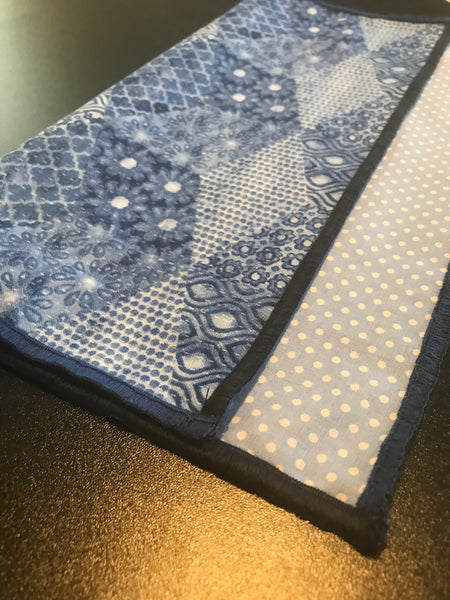 Blue Tappor Print Bowtie Set