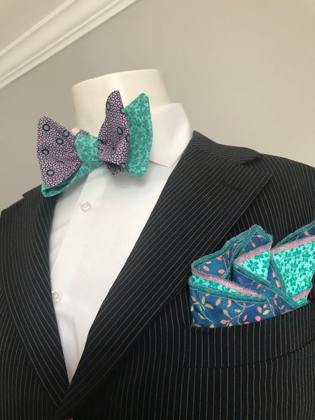 Teal Print with Purple and Teal dots
