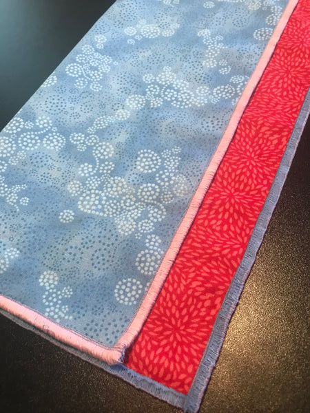 Red Pink and Baby Blue Print Bowtie Set